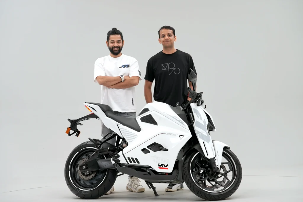 Narayan Subramaniam, Co-founder & CEO and Niraj Rajmohan, Co-founder with Ultraviolette F77