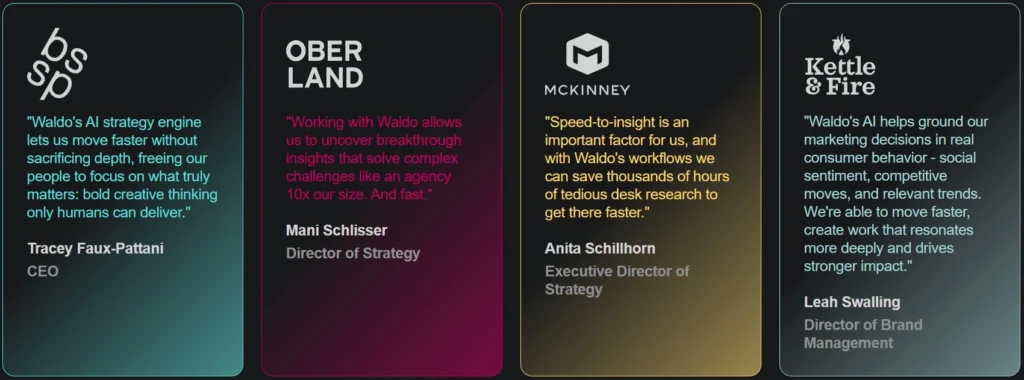 Waldo reviews and Testimonials