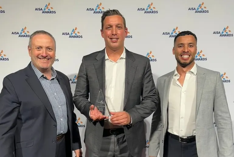 MyCISO's Mike Saxton, Dane Meah and Shaun Redman at AISA awards
