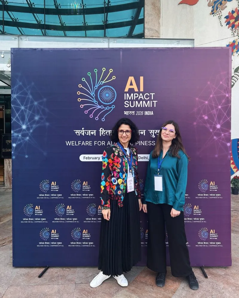 Agnieszka Czmyr-Kaczanowska and Paulina Stefaniuk at India AI Impact Summit 2026