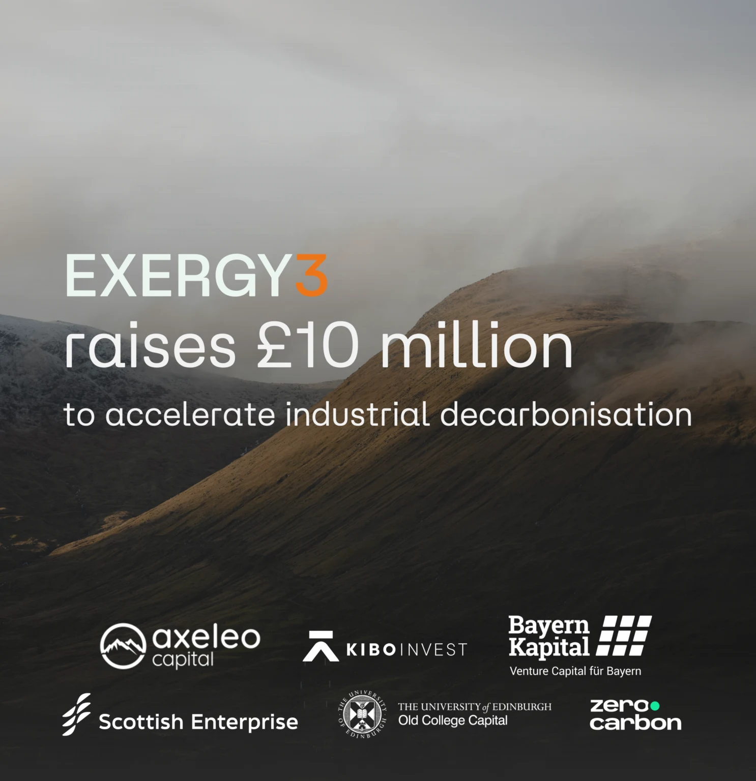 Edinburgh-based Exergy3 has raised £10 million in seed funding to scale its proprietary technology.