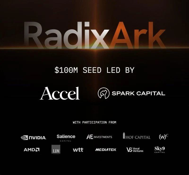RadixArk has raised $100M in Seed funding at a $400M valuation. The round was led by Accel and co-led by Spark Capital.
