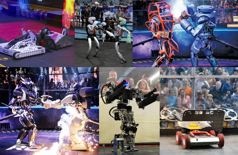 Robot combat and robotics competitions are emerging as a new form of entertainment, with events like BattleBots, Robot Combat League, RoboGames, Mech Warfare, Robot Fighting League, and Chinese humanoid robot competitions attracting growing audiences.