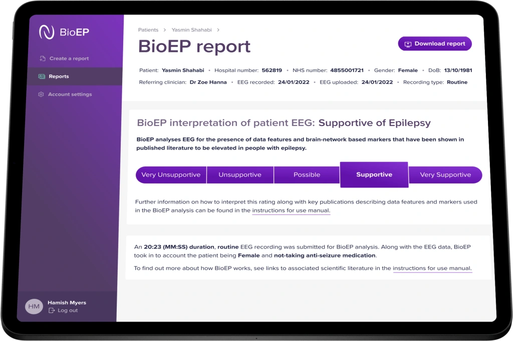 BioEP™ is a flagship product of Neuronostics. It a clinical decision-support system that analyzes routine electroencephalogram (EEG) recordings.